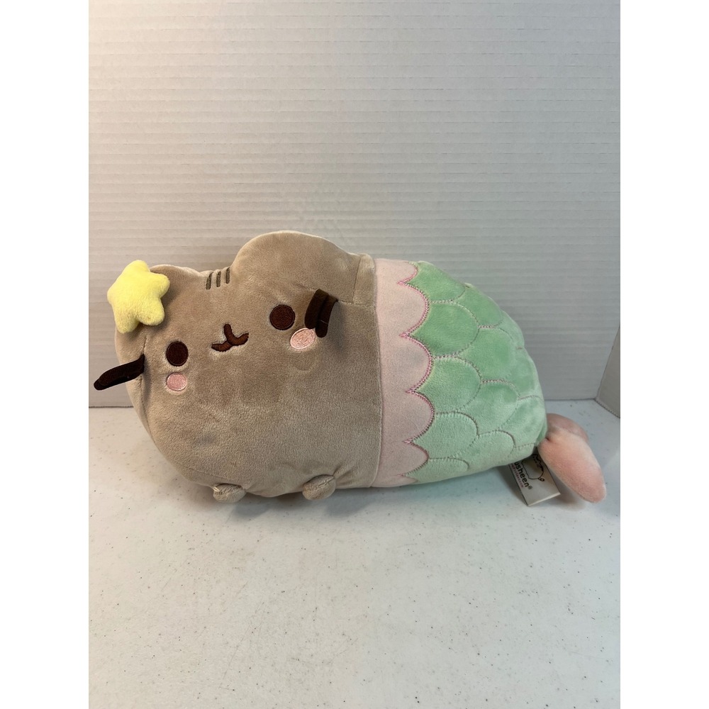 GUND Pusheen Mermaid Plush Stuffed Animal Grey Green Pink Starfish‎ 4056242 12in